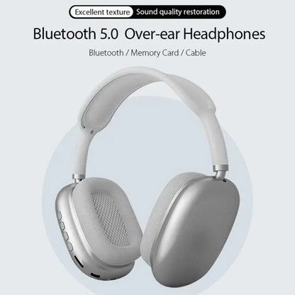 P9 Wireless Headphones Bluetooth Headset Deep Bass Over-Ear Foldable Stereo Headphone | TF Card AUX Support | Android iOS Compatible | Black White
