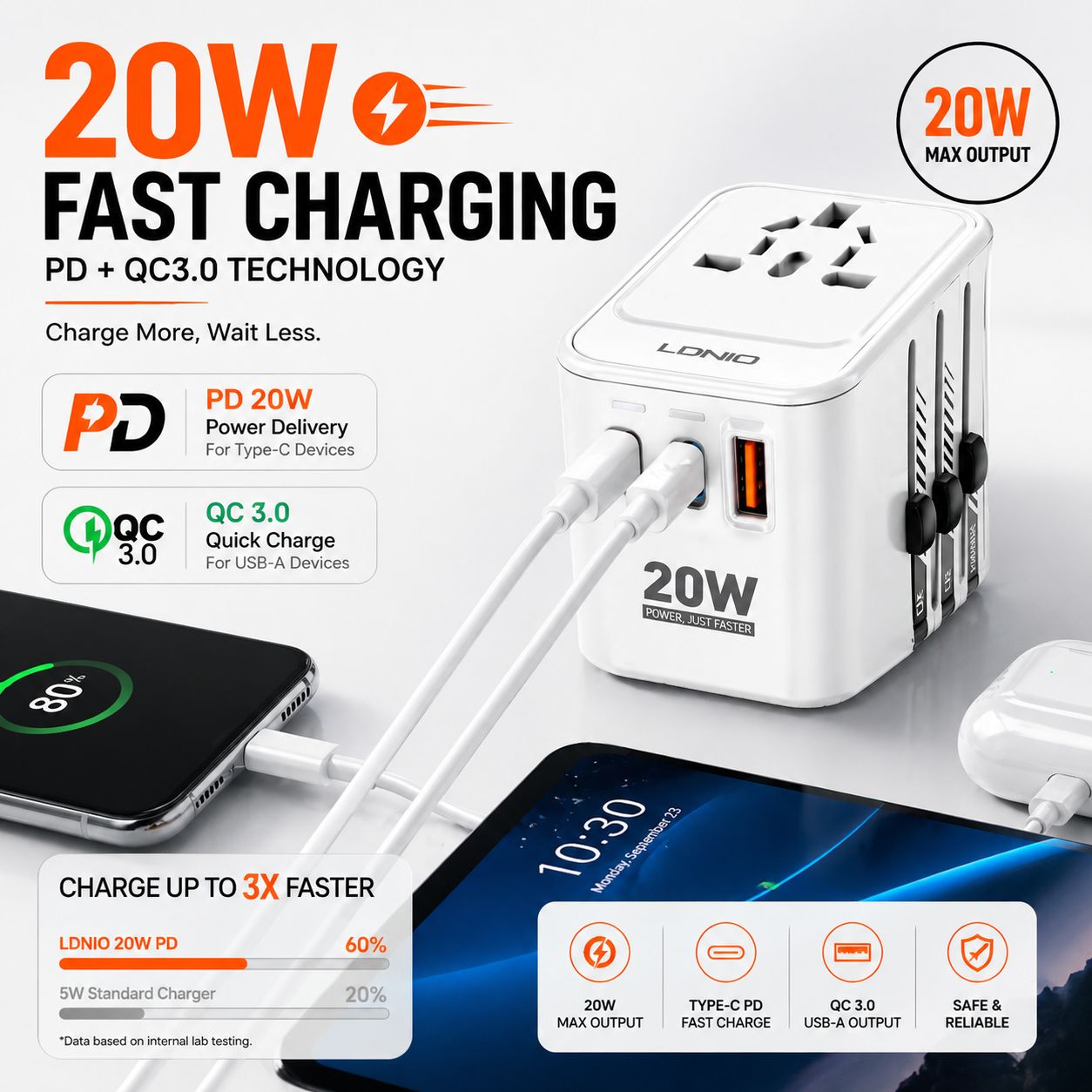 LDNIO Adapter Z9 20W